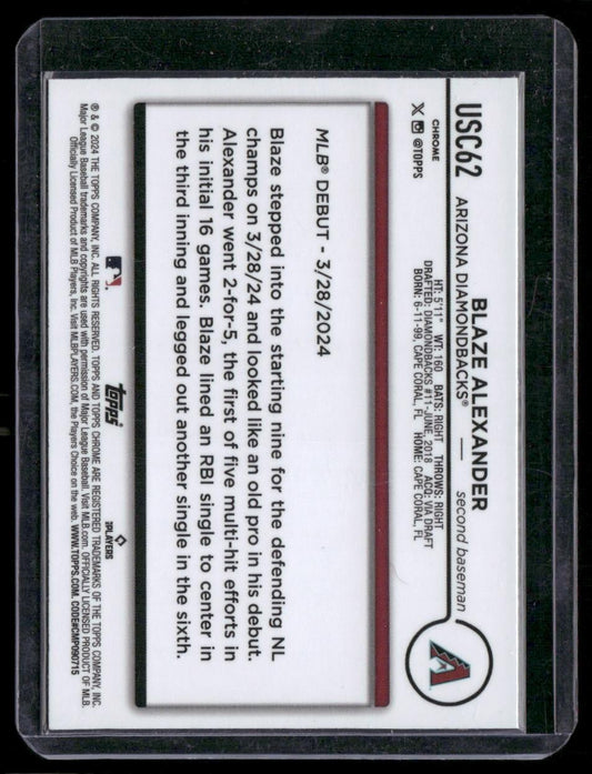 2024 Topps Chrome Update #USC62 Blaze Alexander