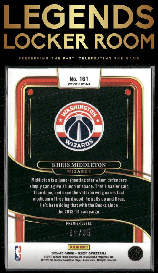 2024-25 Panini Select #161 Khris Middleton White Scope Prizm #/35