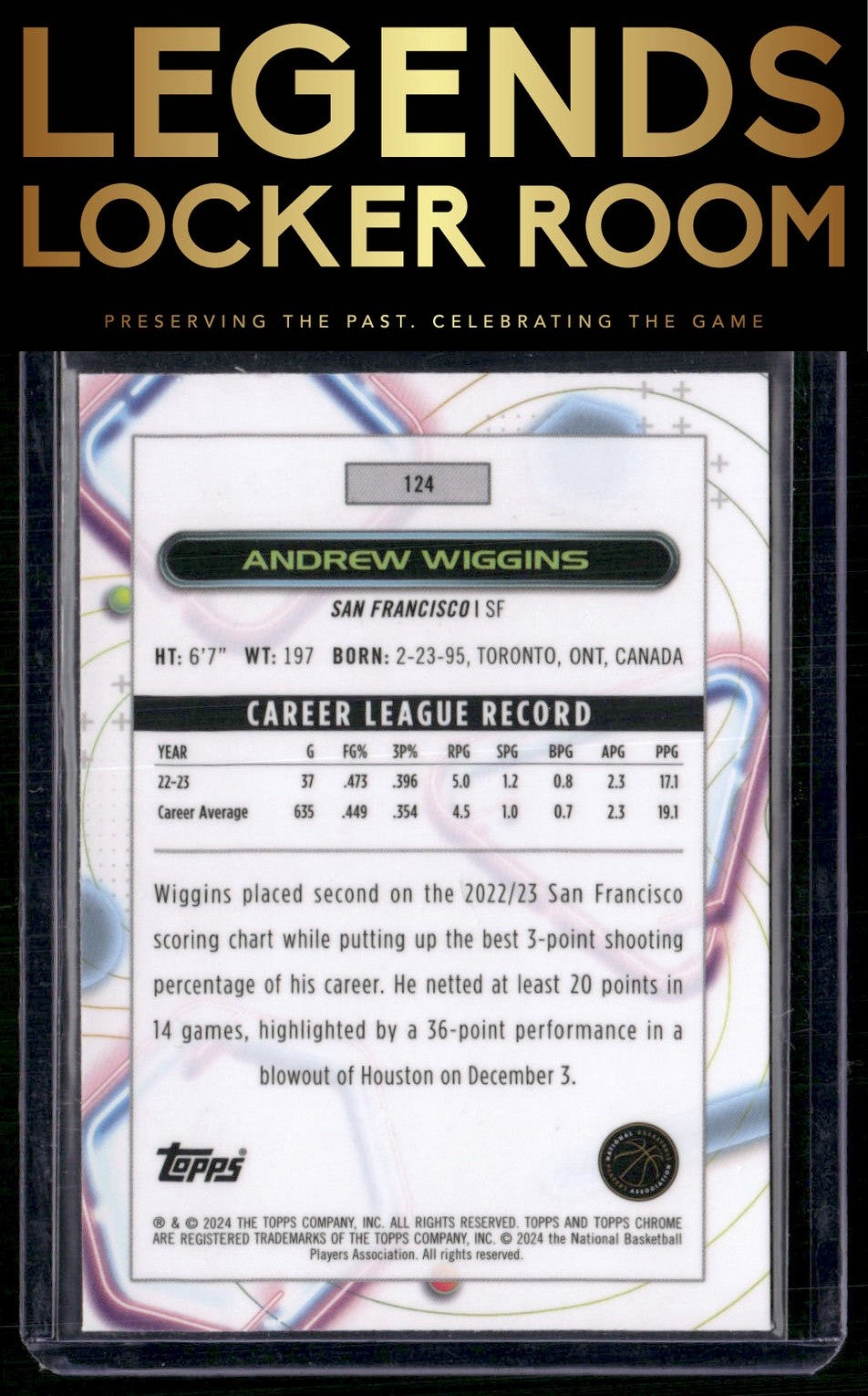 2023-24 Topps Chrome Cosmic #124 Andrew Wiggins