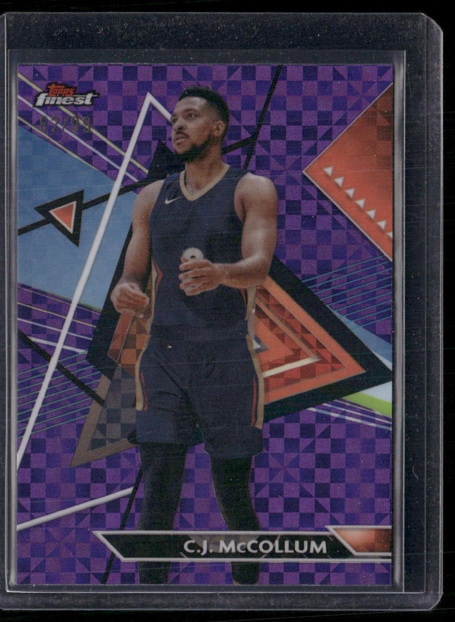 2023-24 Finest #141 C.J. McCollum Purple Checkerboard Refractors #/99
