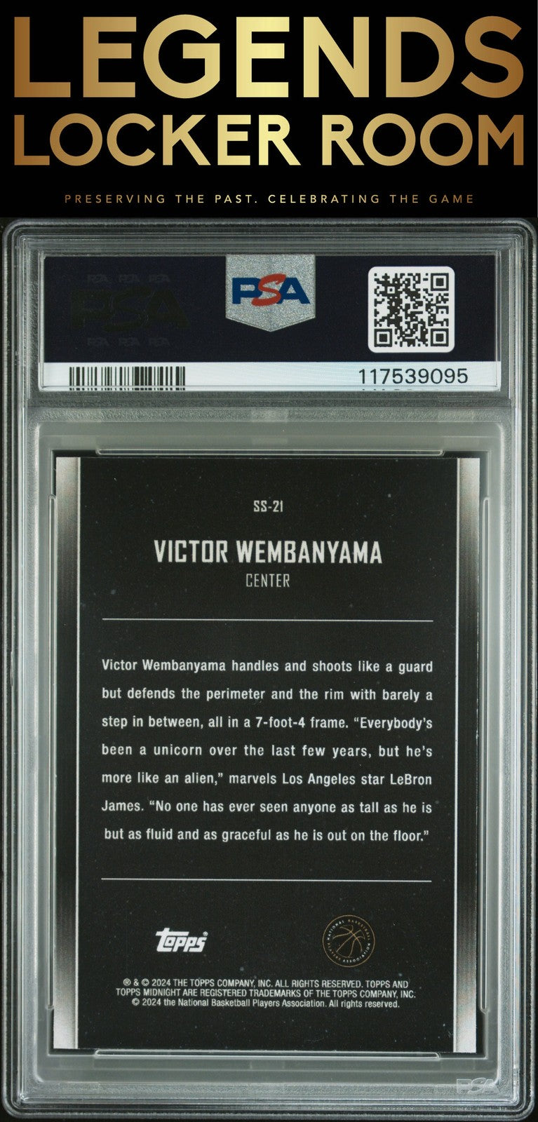 2023 Topps Midnight Star Studded Victor Wembanyama Moon Beam PSA 7