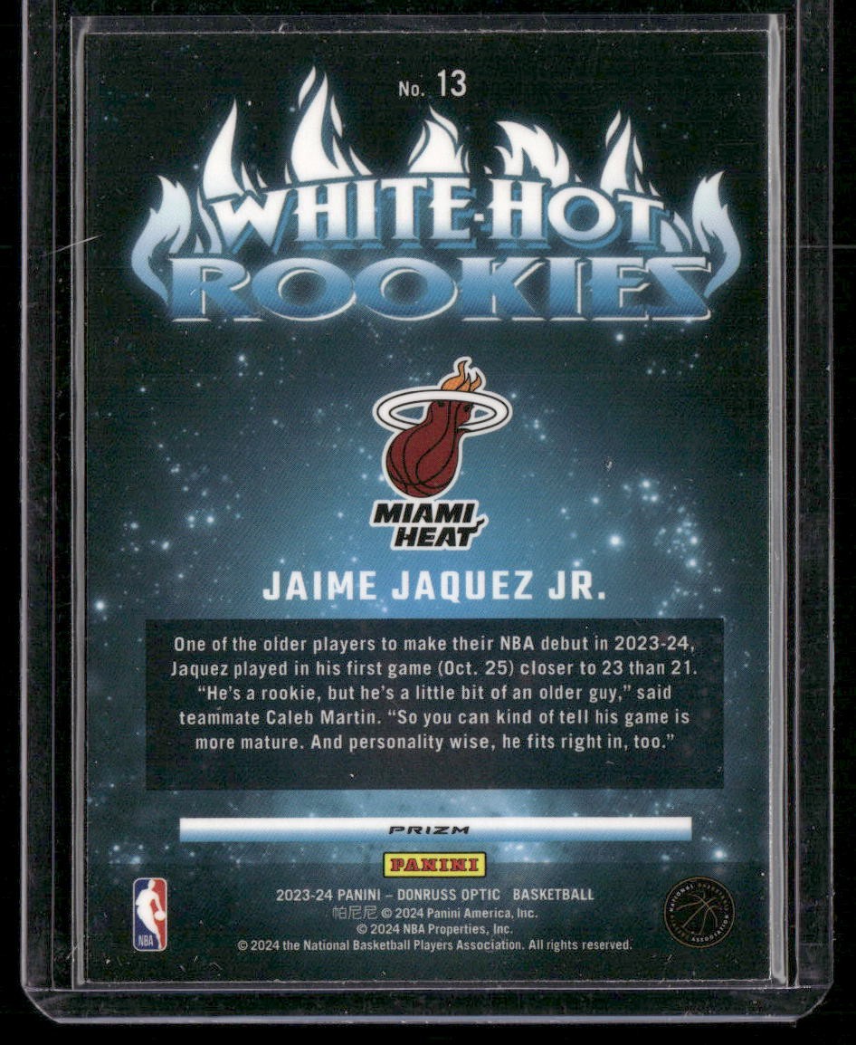 2023-24 Donruss Optic #13 Jaime Jaquez Jr. White Hot Rookies Holo