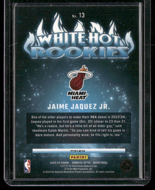 2023-24 Donruss Optic #13 Jaime Jaquez Jr. White Hot Rookies Holo