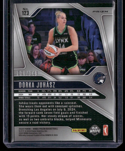 2024 Panini Prizm WNBA #123 Dorka Juhasz Purple Prizms #/149