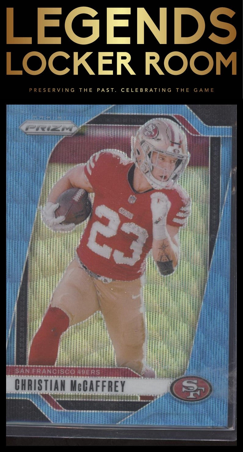 2024 Panini Prizm Christian McCaffrey Blue Wave 230/230 Bookend!