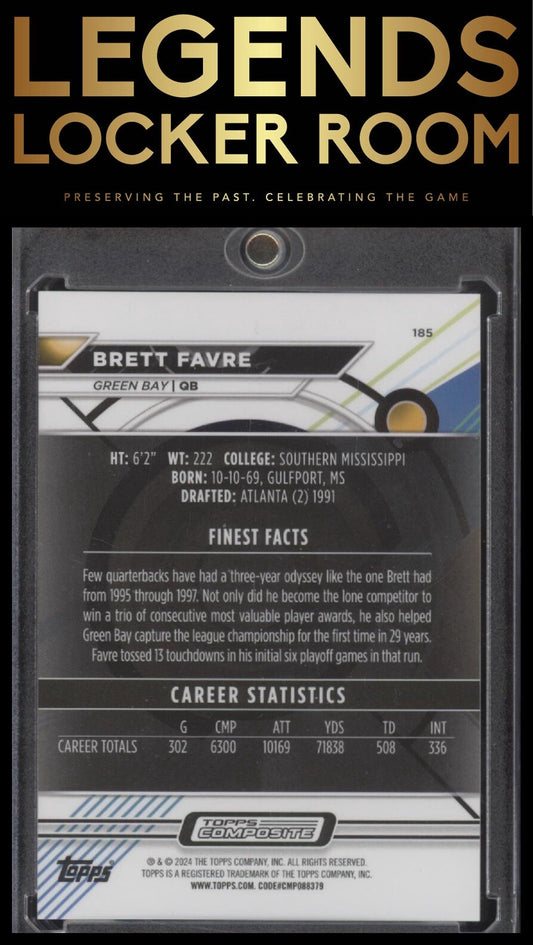 2023 Topps Composite #185 Brett Favre Finest Purple Refractor #/250