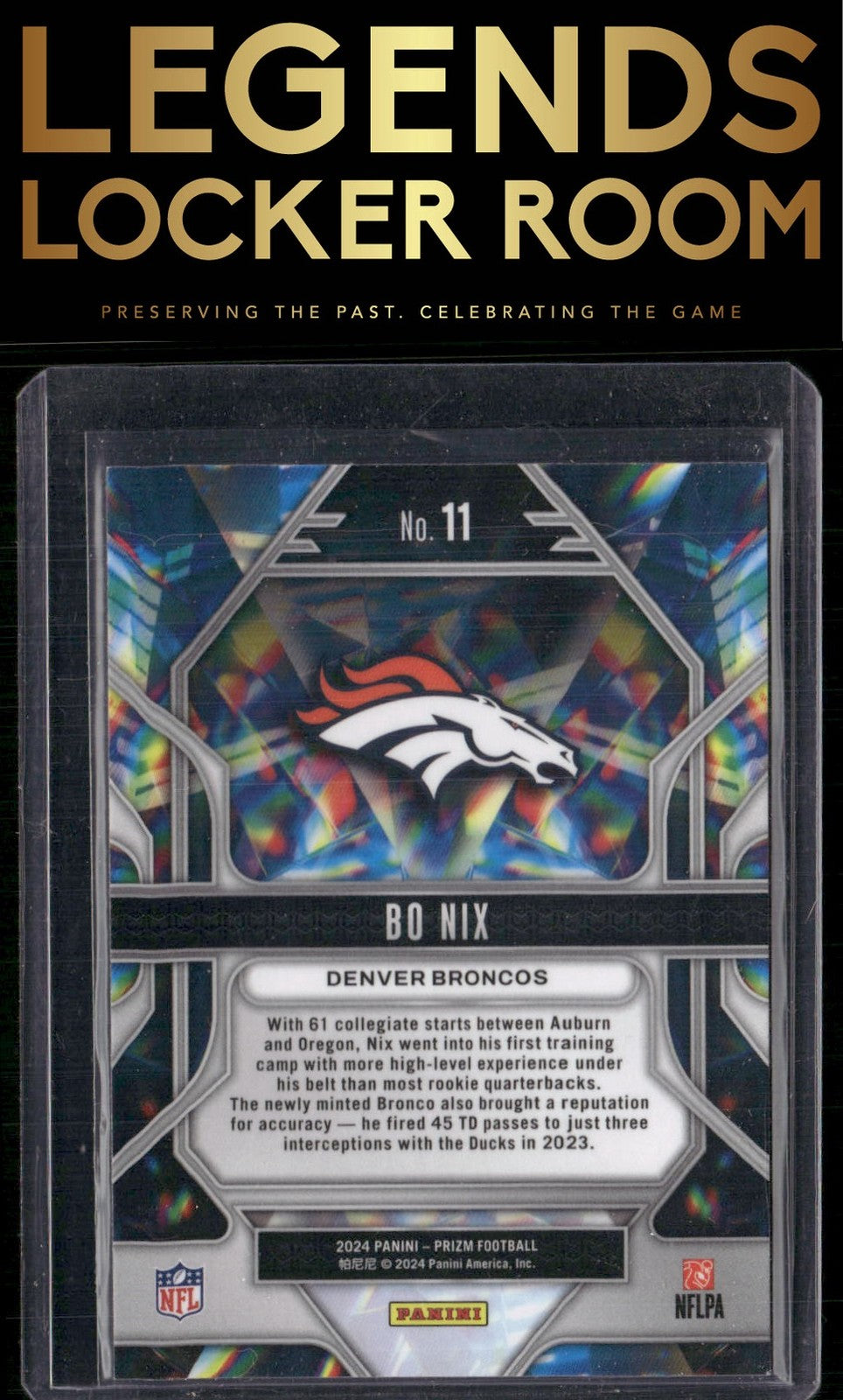 2024 Panini Prizm #11 Bo Nix Prizmatic