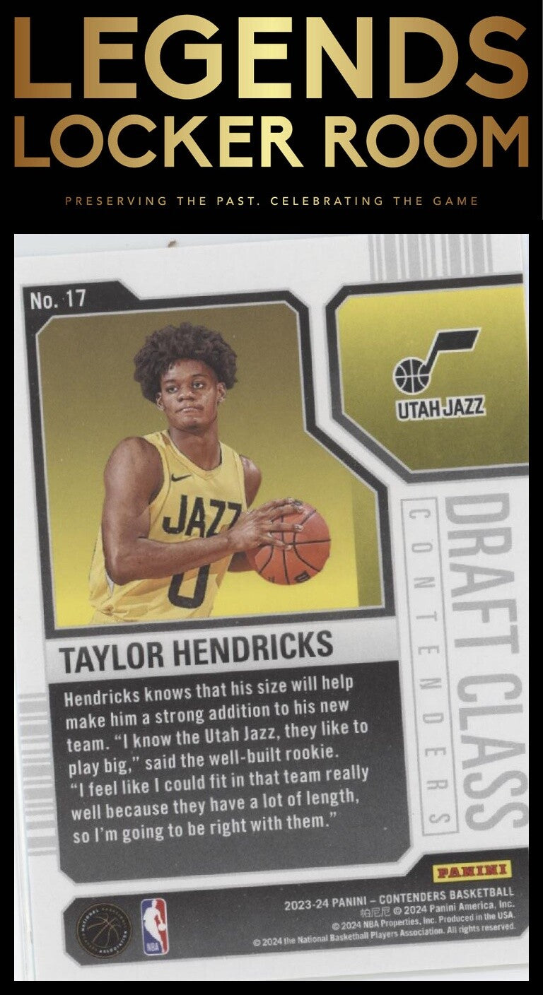 2023-24 Panini Contenders #17 Taylor Hendricks 2023 Draft Class Contenders