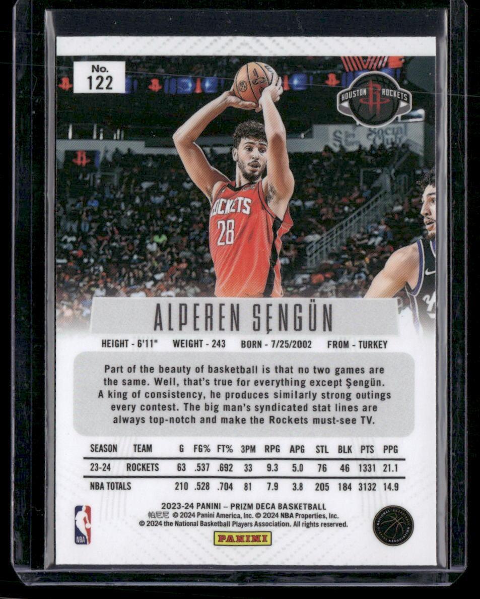2023-24 Panini Prizm Deca #122 Alperen Sengun