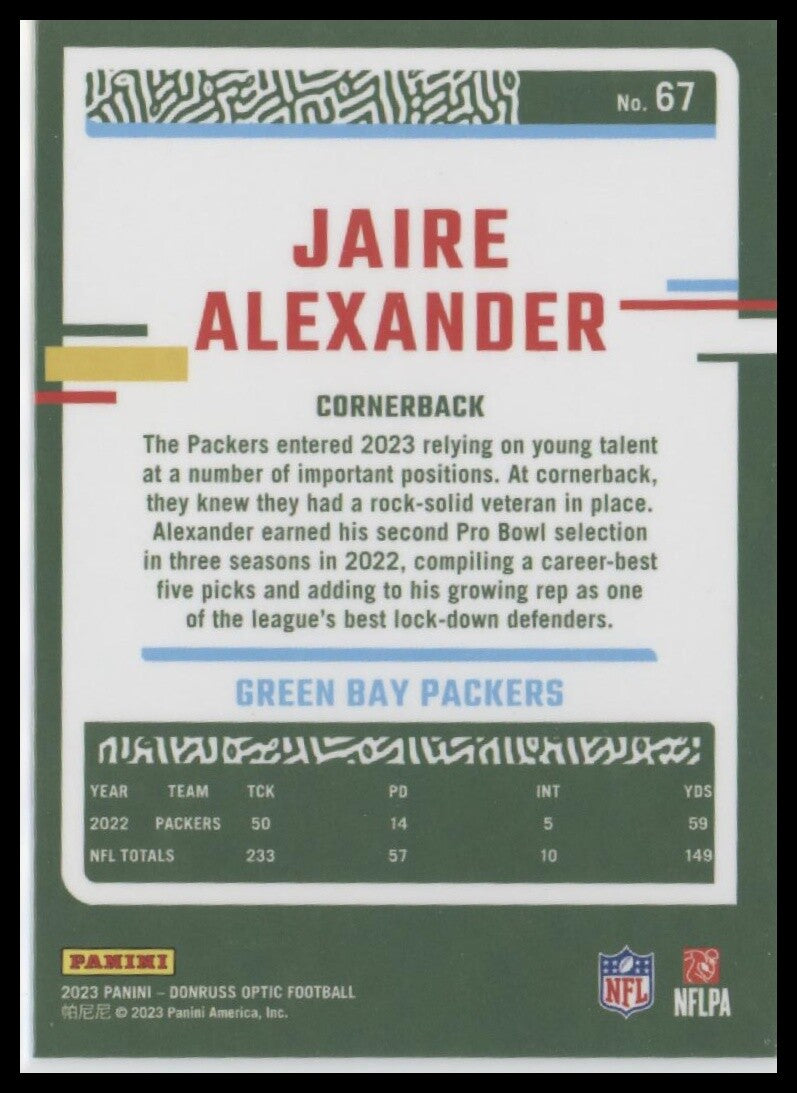 2023 Donruss Optic #67 Jaire Alexander