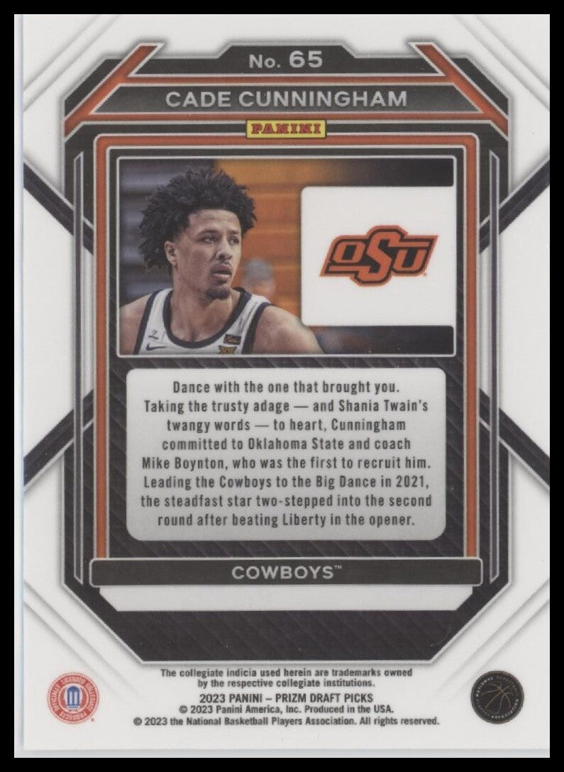 2023 Panini Prizm Draft Picks #65 Cade Cunningham