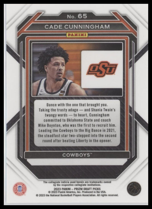 2023 Panini Prizm Draft Picks #65 Cade Cunningham