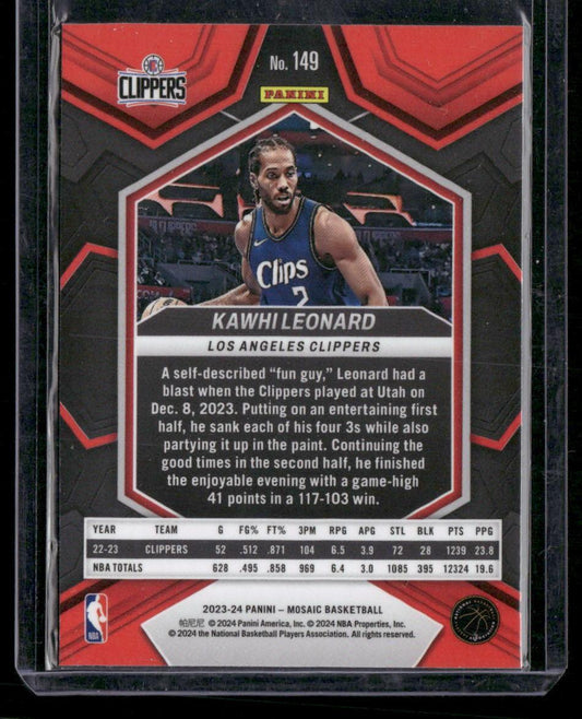 2023-24 Panini Mosaic #149 Kawhi Leonard