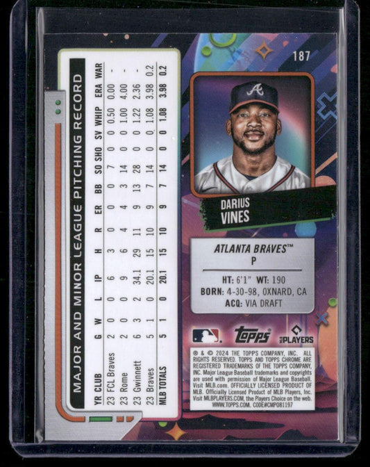 2024 Topps Chrome Cosmic #187 Darius Vines