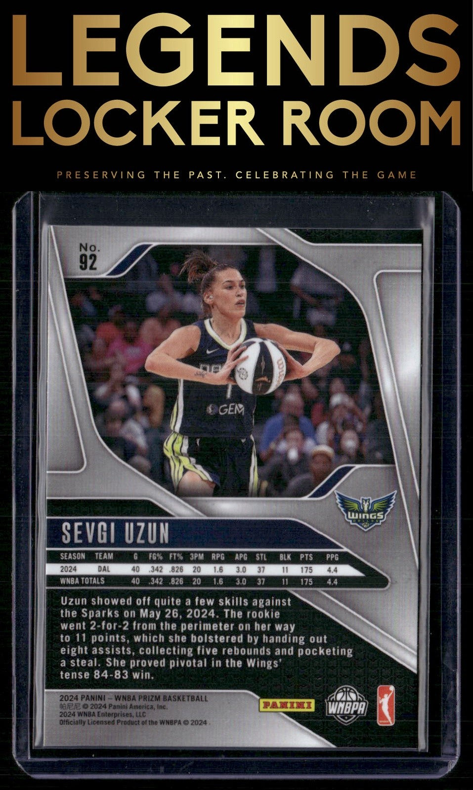2024 Panini Prizm WNBA #92 Sevgi Uzun