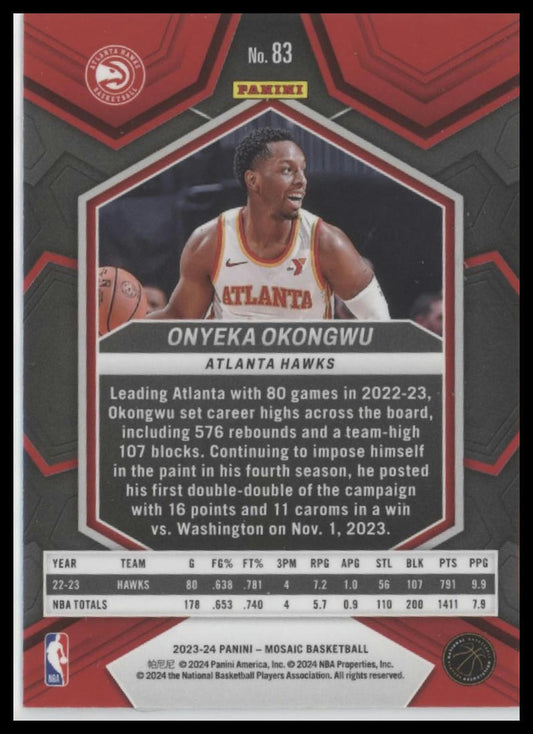 2023-24 Panini Mosaic #83 Onyeka Okongwu