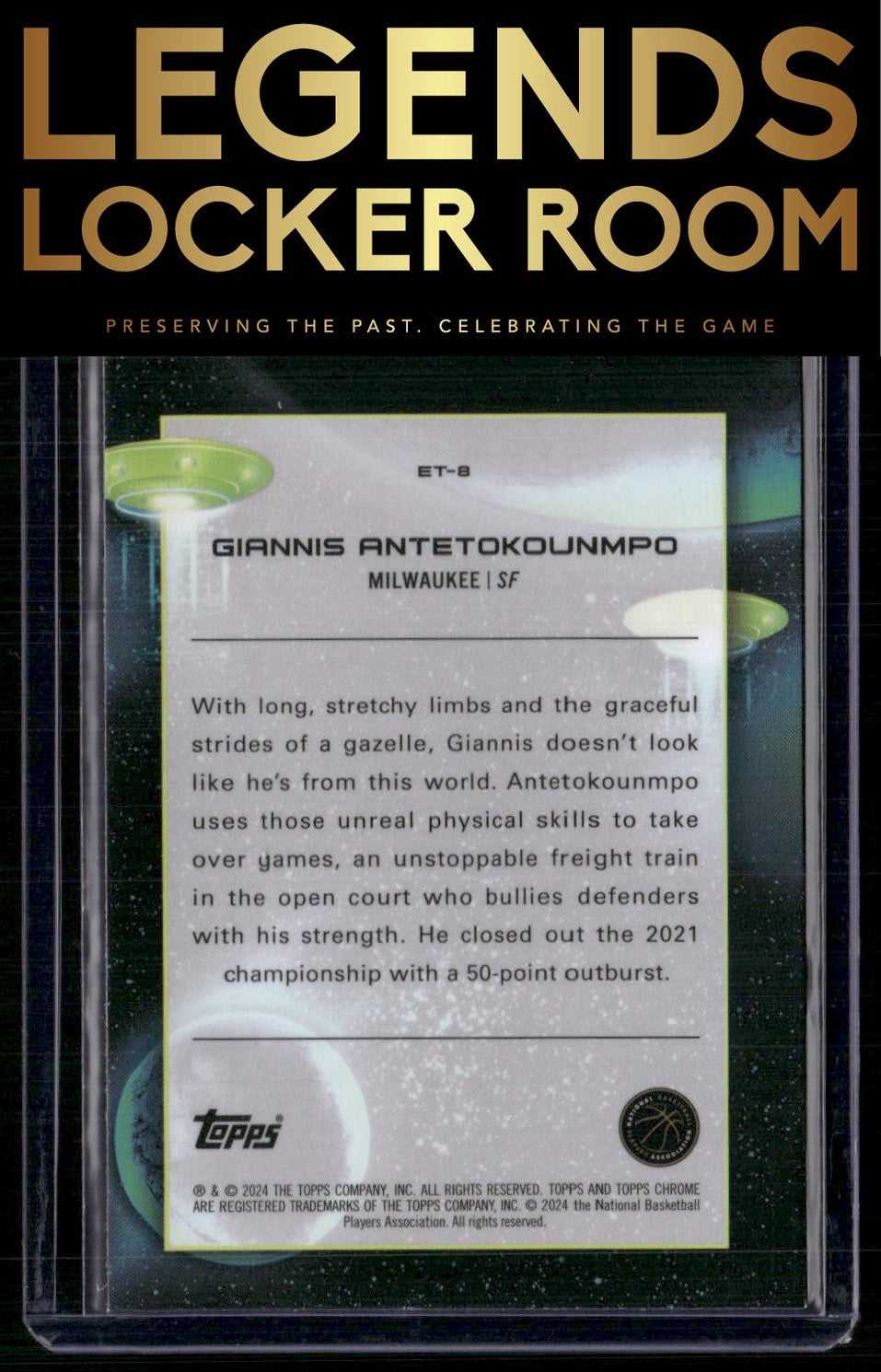 2023-24 Topps Chrome Cosmic #ET-8 Giannis Antetokounmpo Extraterrestrial Talent
