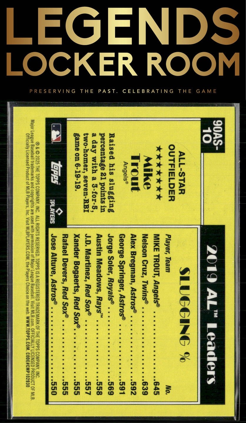 2025 Topps #90AS-10a Mike Trout 1990 Topps Baseball 35th Anniversary All-Stars