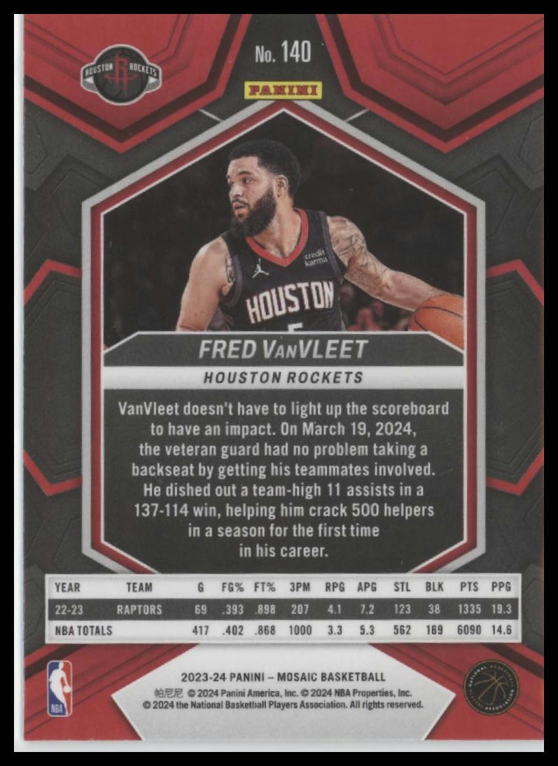 2023-24 Panini Mosaic #140 Fred VanVleet