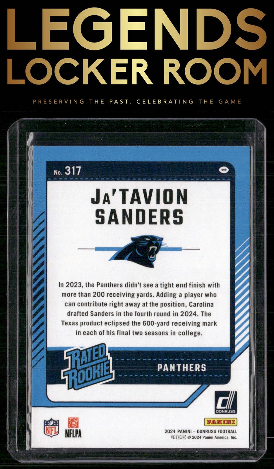 2024 Donruss #317 Ja'Tavion Sanders Press Proof Red