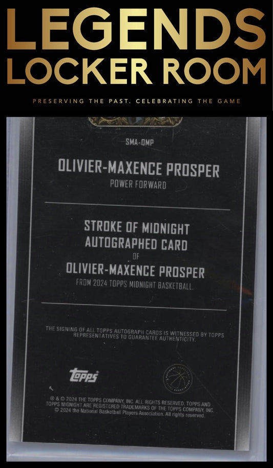 2023-24 Topps Midnight Olivier-Maxence Prosper Stroke of Midnight Autographs