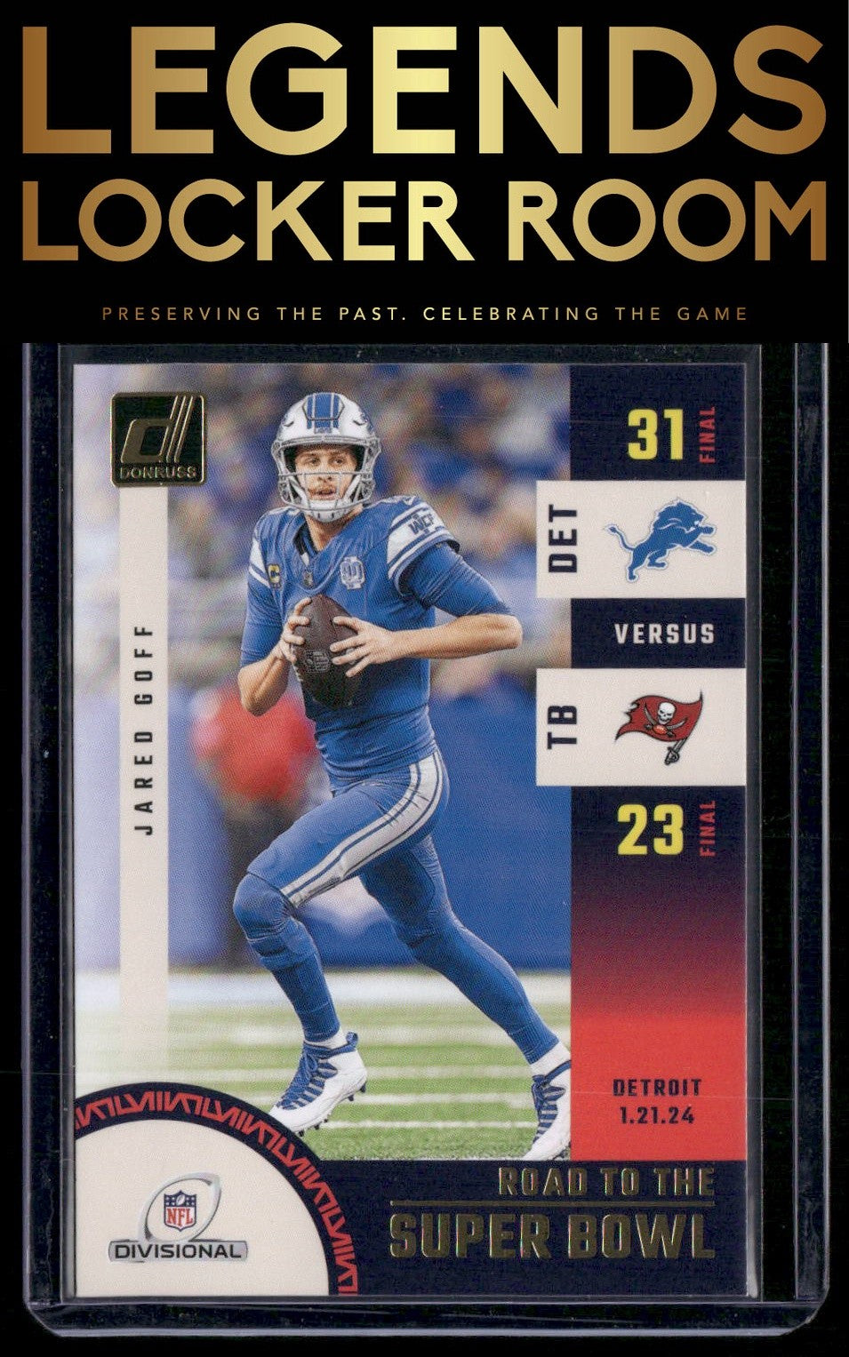 2024 Donruss #SBDR3 Jared Goff Road to the Super Bowl Divisional Round