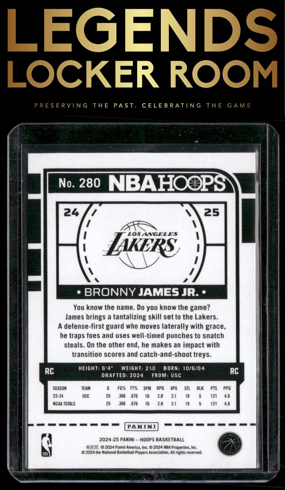 2024-25 Hoops #280 Bronny James Jr.