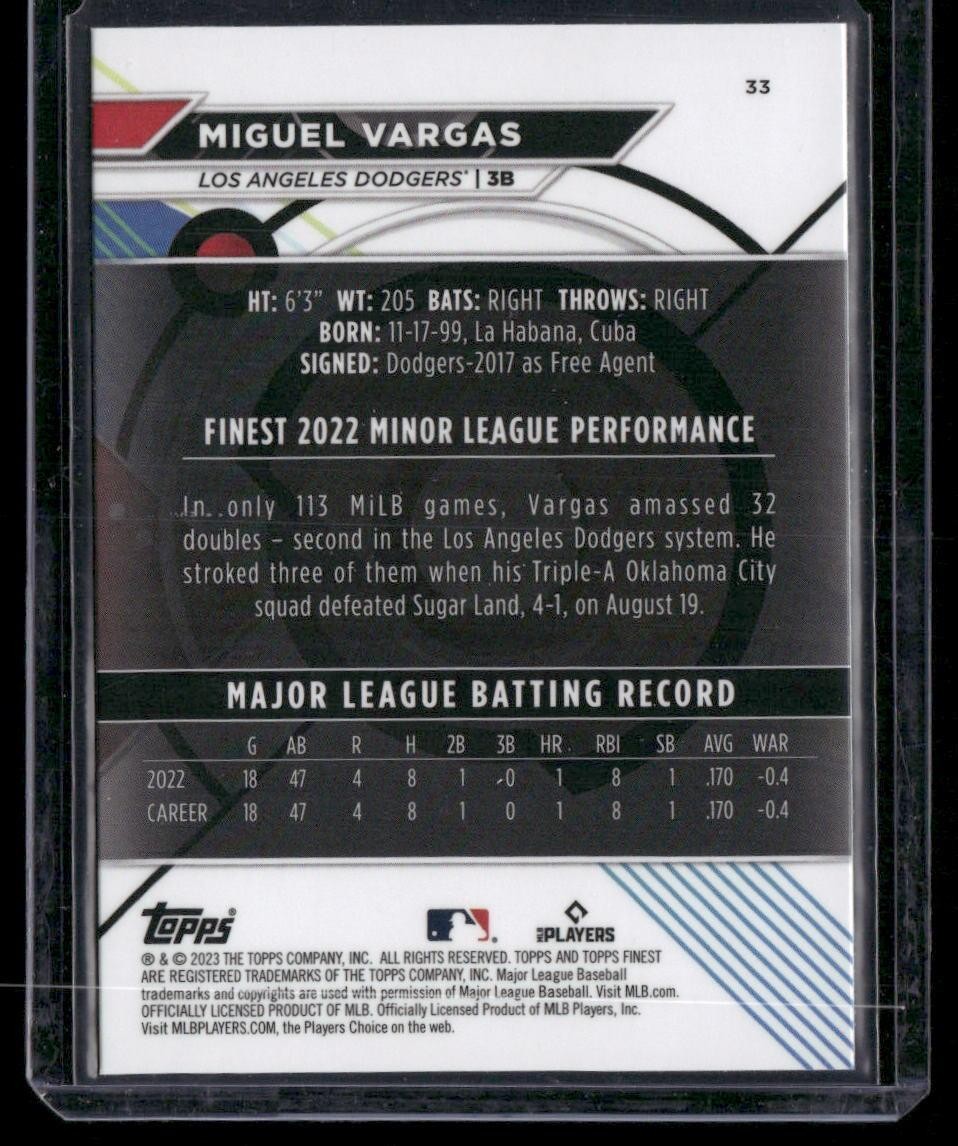 2023 Finest #33 Miguel Vargas