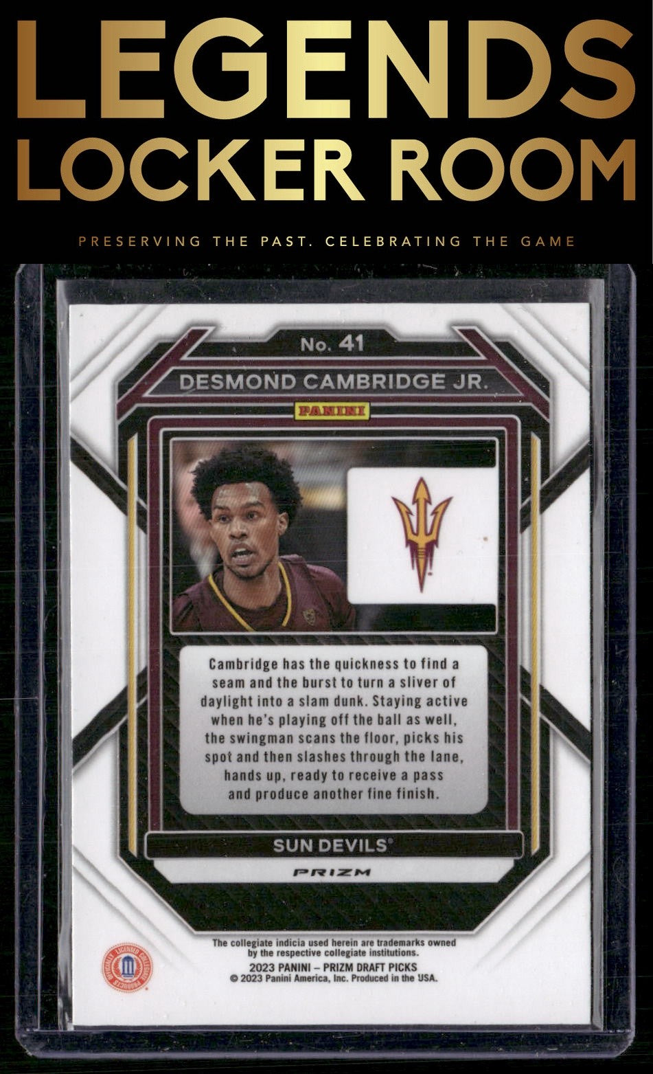 2023 Panini Prizm Draft Picks #41 Desmond Cambridge Jr. Green Wave