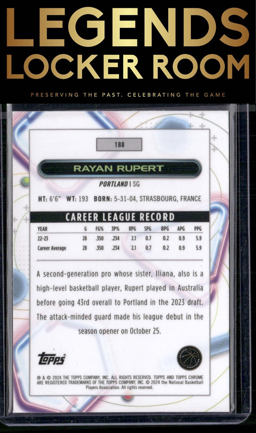 2023-24 Topps Chrome Cosmic #188 Rayan Rupert