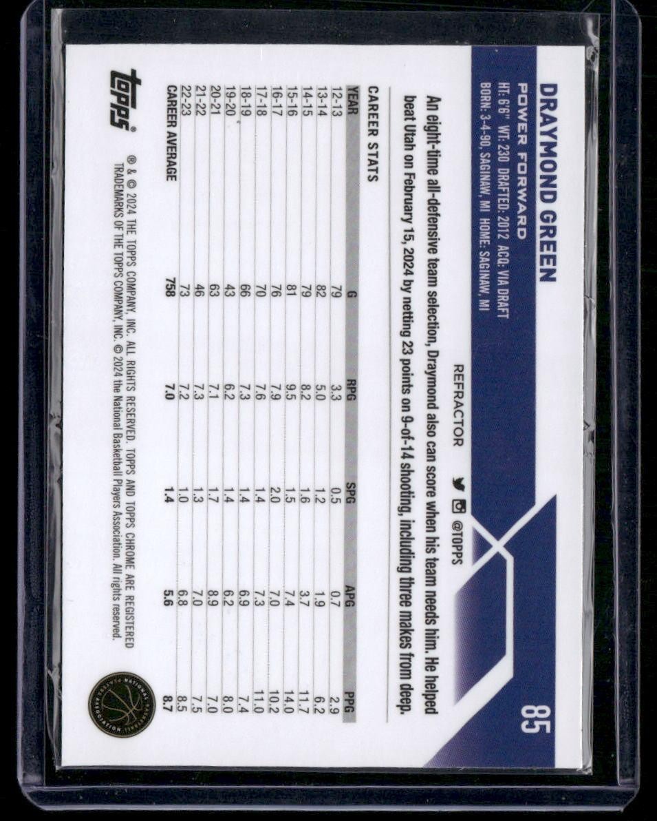 2023-24 Topps Chrome #85 Draymond Green Refractors
