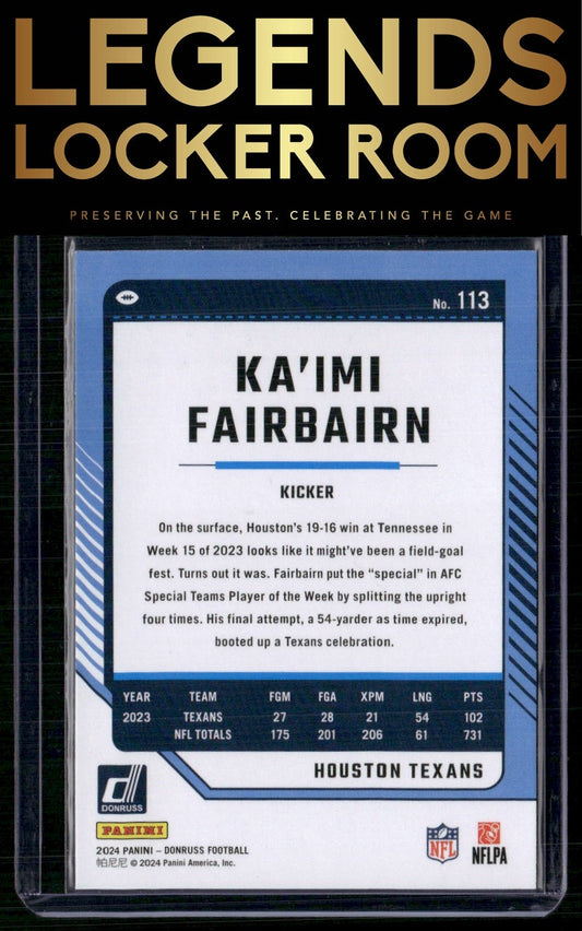2024 Donruss #113 Ka'imi Fairbairn