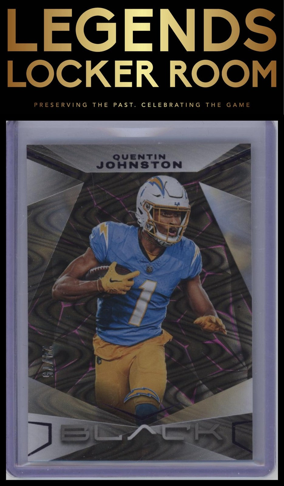 2024 Panini Black #62 Quentin Johnston Royal #/75