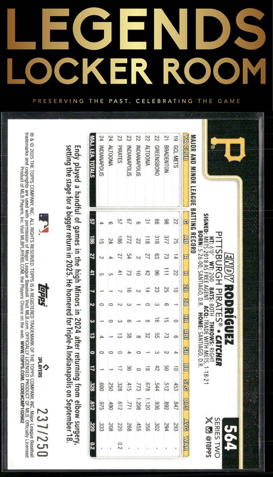 2025 Topps #564 Endy Rodríguez Purple Holo Foil #/250