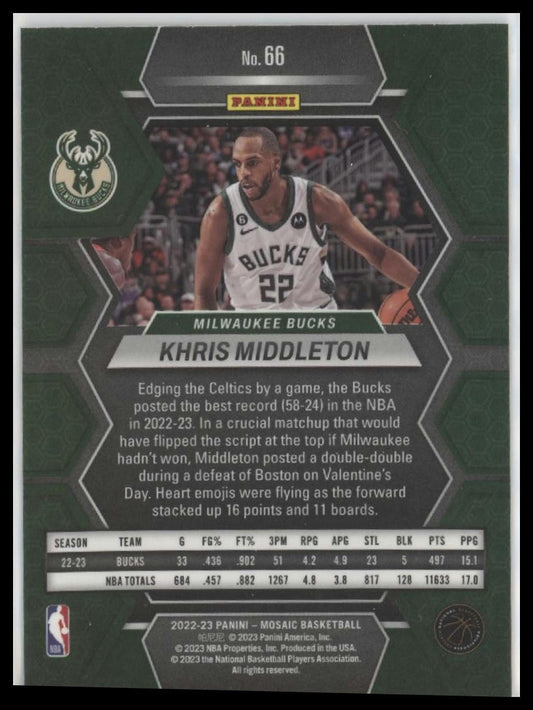 2022-23 Panini Mosaic #66 Khris Middleton