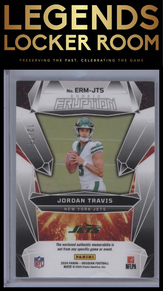 2024 Panini Obsidian Jordan Travis Rookie Eruption Materials Red #/75