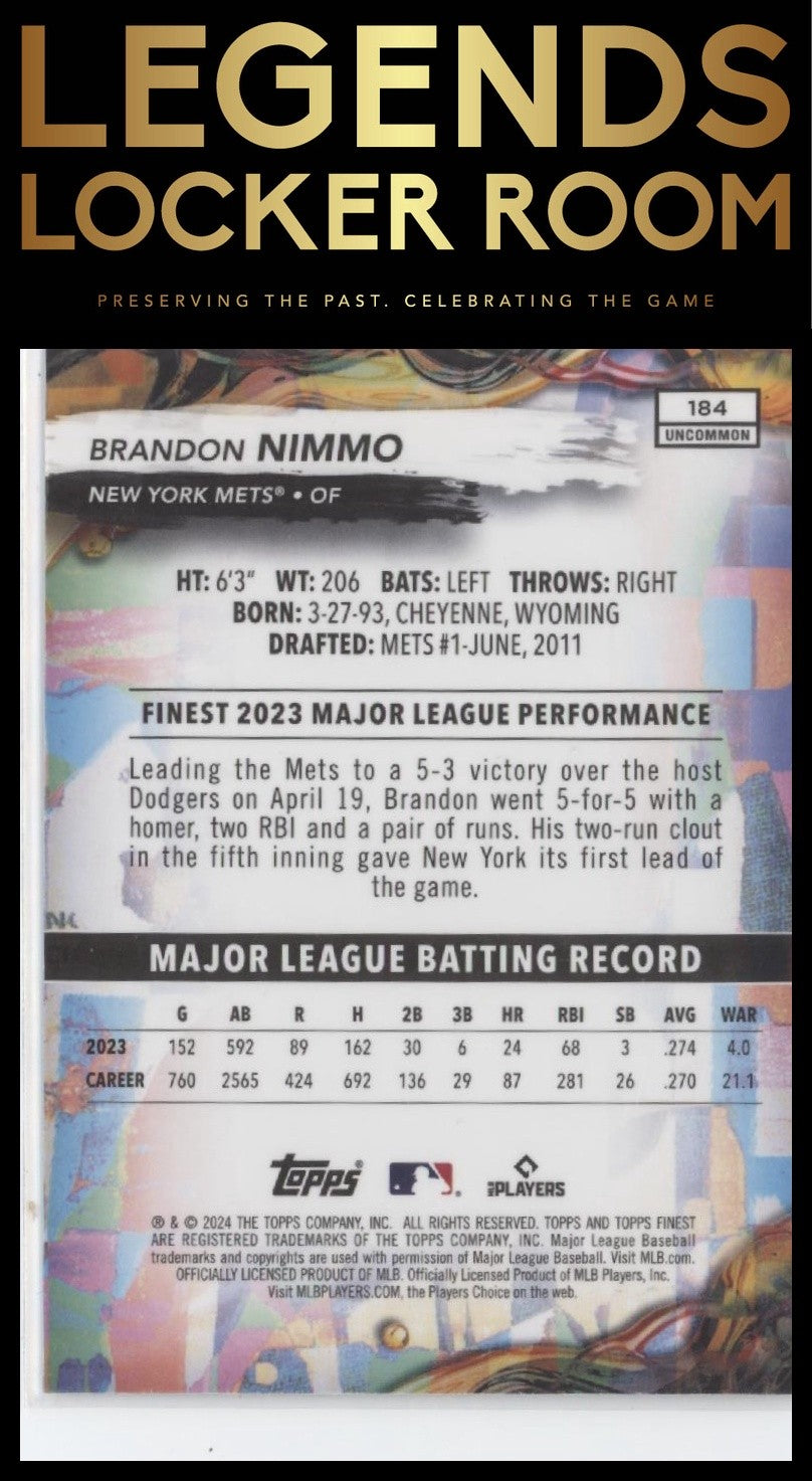 2024 Finest #184 Brandon Nimmo