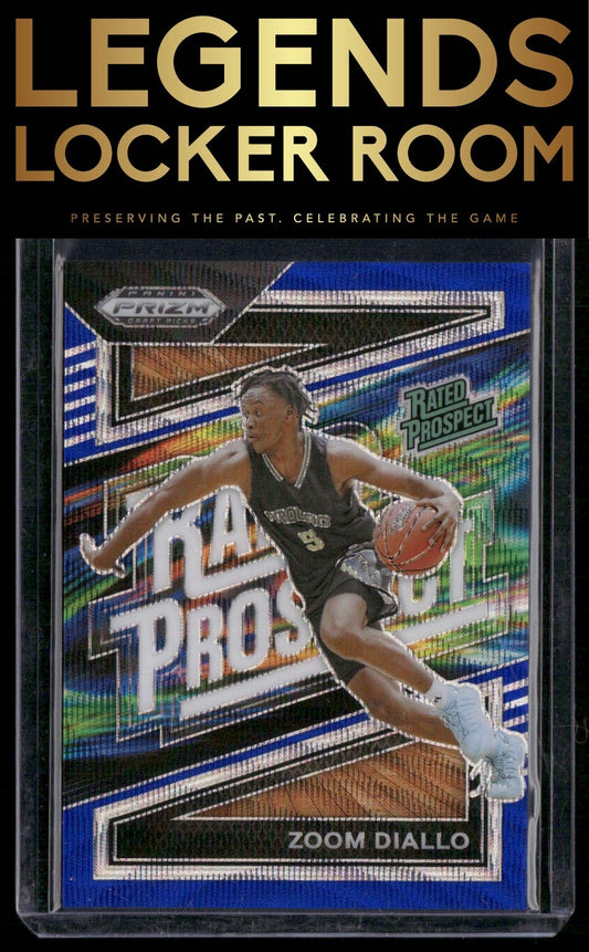 2024 Panini Prizm Draft Picks Zoom Diallo Rated Prospect Blue Wave /249