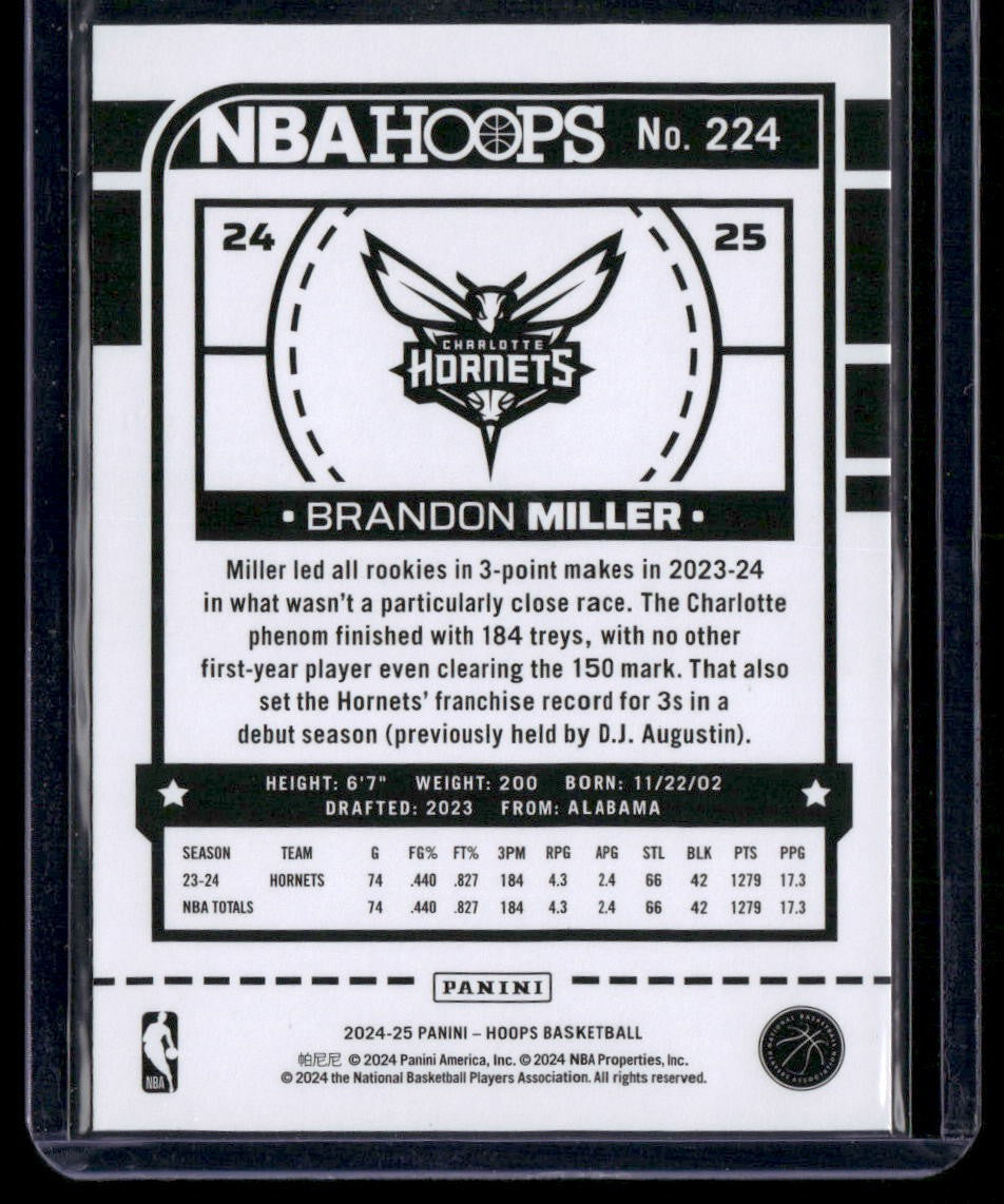 2024-25 Hoops #224 Brandon Miller
