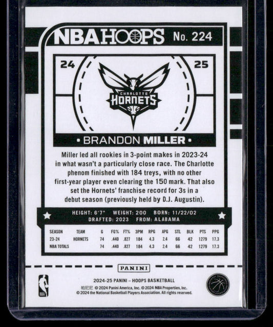 2024-25 Hoops #224 Brandon Miller