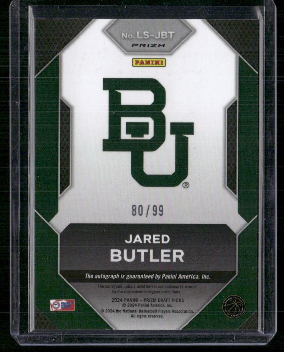 2024 Panini Prizm Draft Picks Jared Butler Legacy Signatures Purple Ice #/99