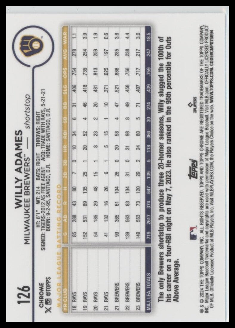 2024 Topps Chrome #126 Willy Adames
