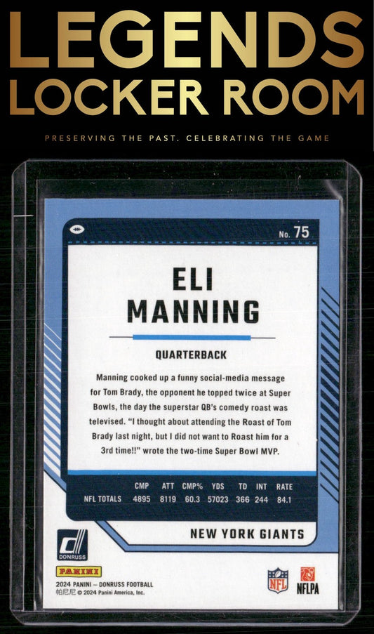 2024 Donruss #75 Eli Manning Press Proof Red