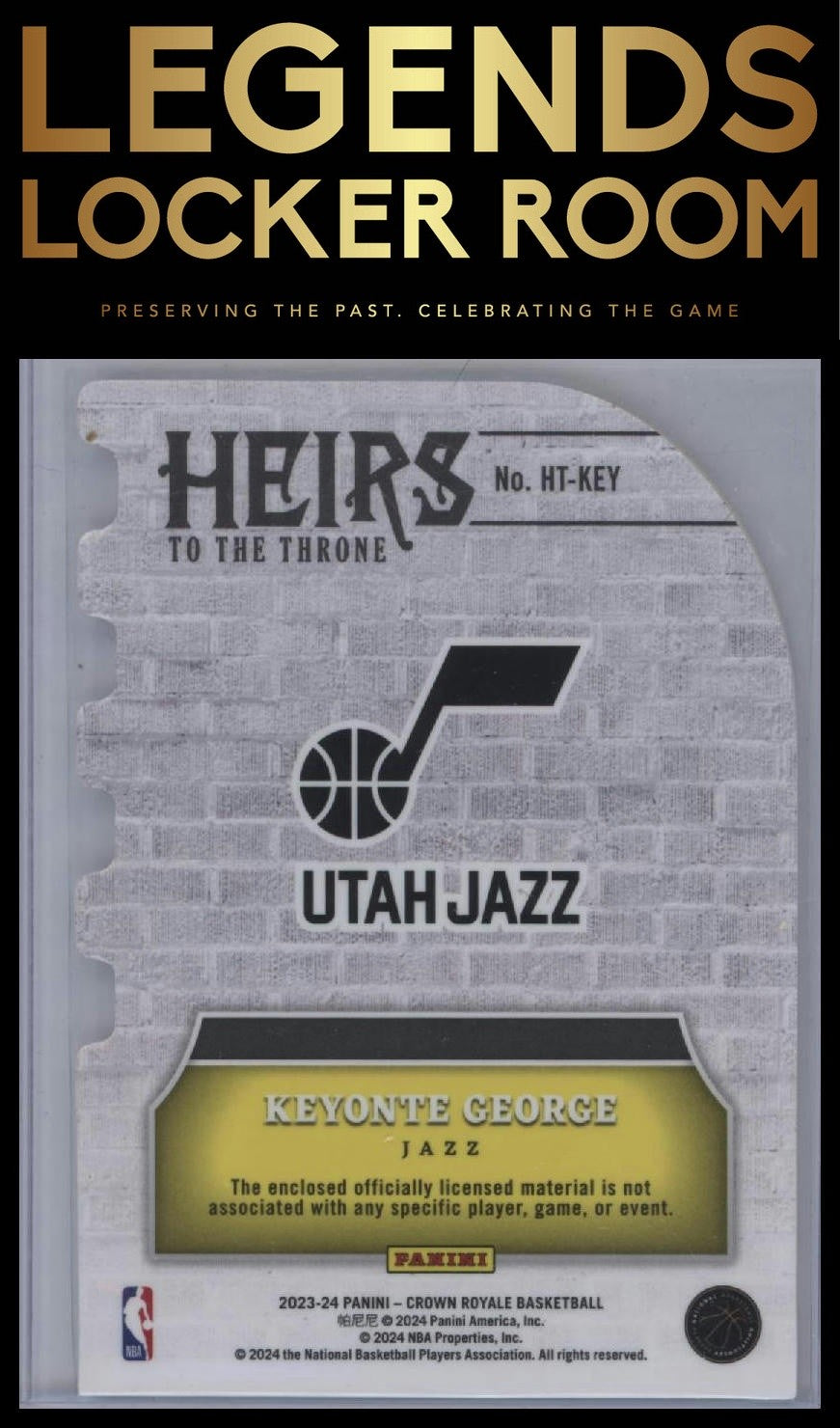 2023-24 Panini Crown Royale #HT-KEY Keyonte George Heirs to the Throne