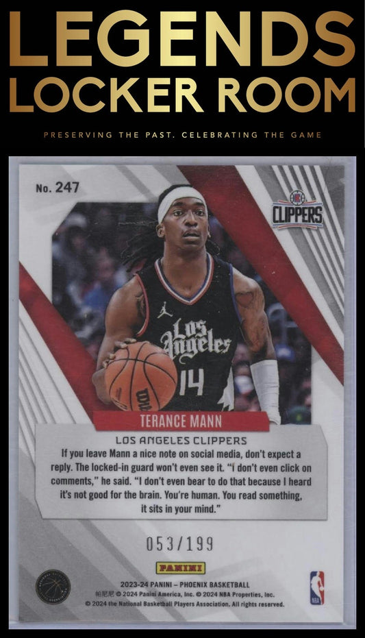 2023-24 Panini Phoenix #247 Terance Mann Red #/199