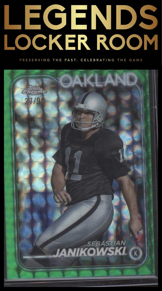 2024 Topps Chrome #154 Sebastian Janikowski Green Geometric Refractor #/99