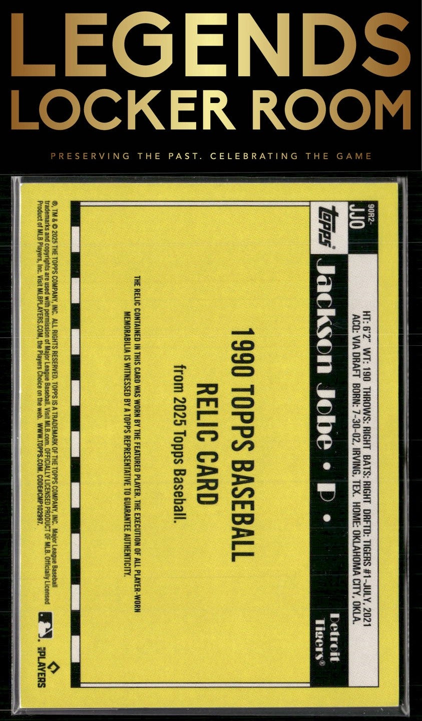 2025 Topps Jackson Jobe 1990 Topps Baseball 35th Anniversary Relics
