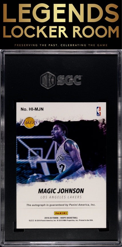 2017-18 Panini Hoops #HI-MJN Magic Johnson Hoops Ink SGC 9.5