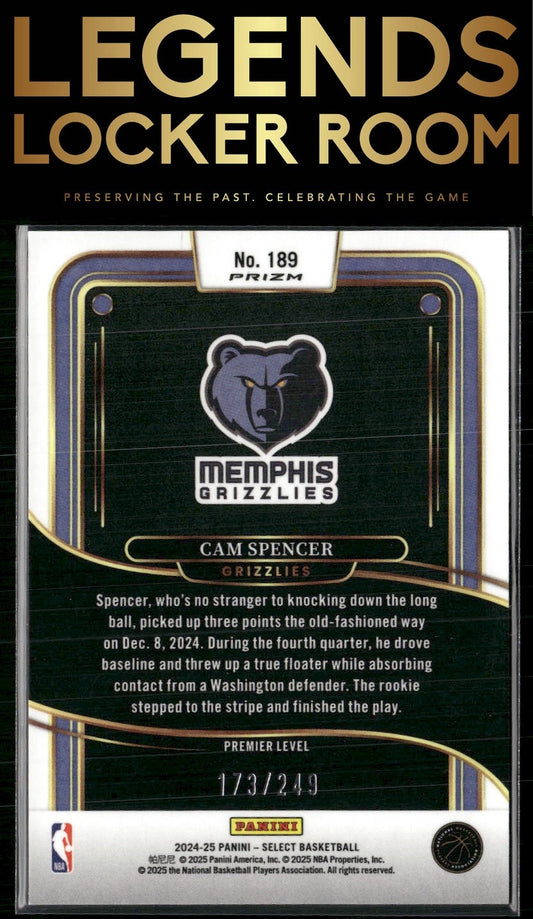 2024-25 Panini Select #189 Cam Spencer Red Scope Prizm #/249