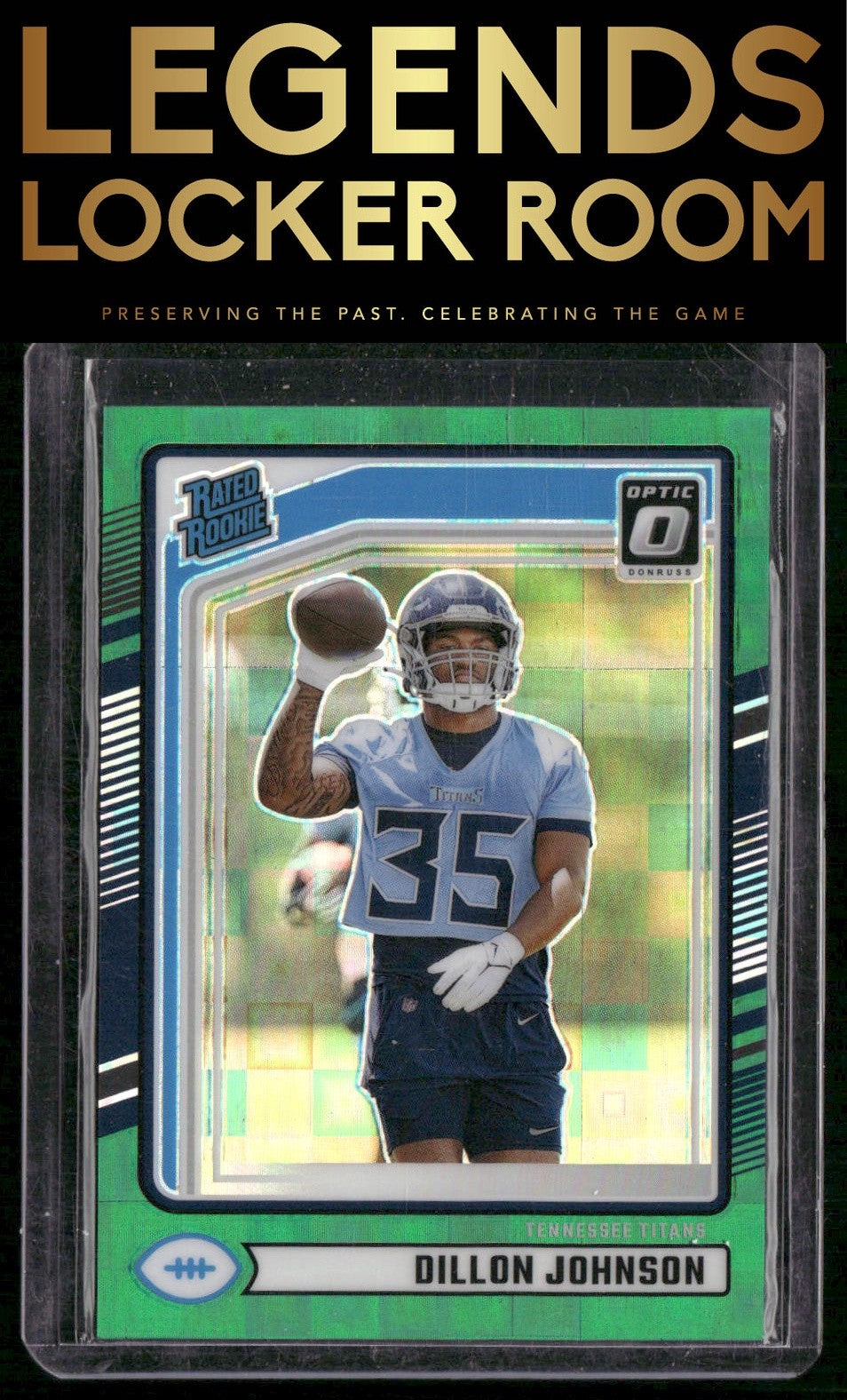 2024 Donruss #399 Dillon Johnson Optic Rated Rookies Preview Green Pandora #/25